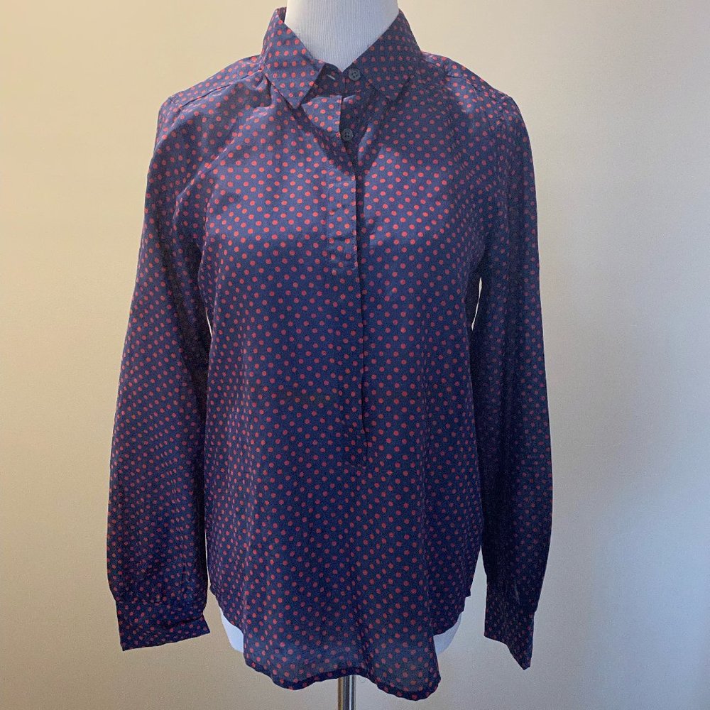 J.Crew Factory popover polka dot top